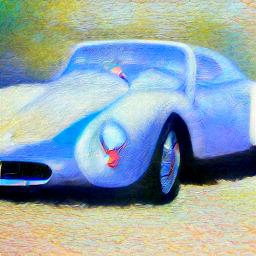 generated: a painting of a sport car in the style of Monet #6